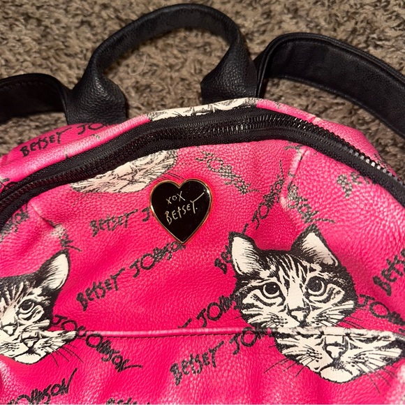 Pink Cat Print Backpack - Picture 3 of 15